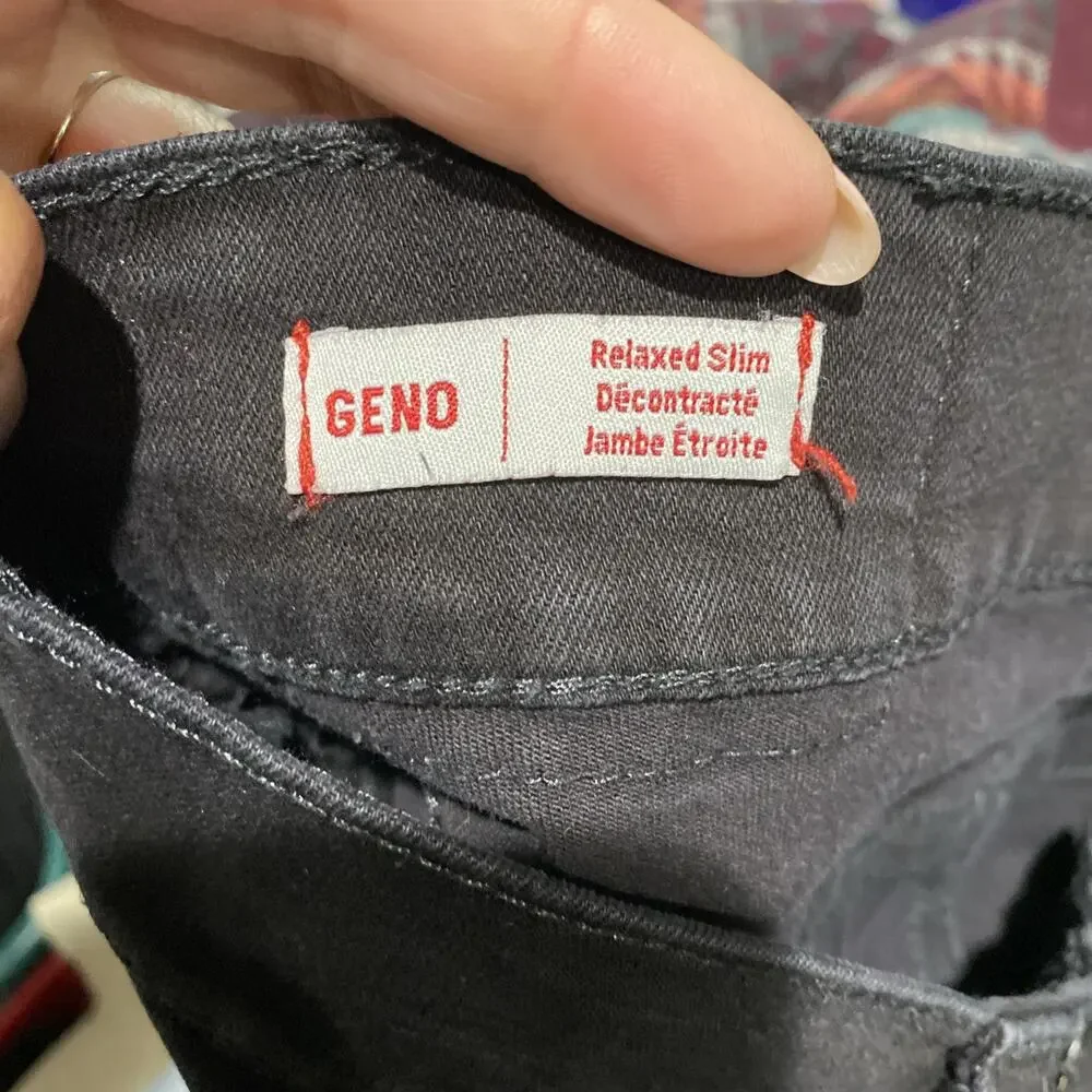 True Religion Jeans Geno No Flap Relaxed Slim Mens Solid Black Y2K Sz 30